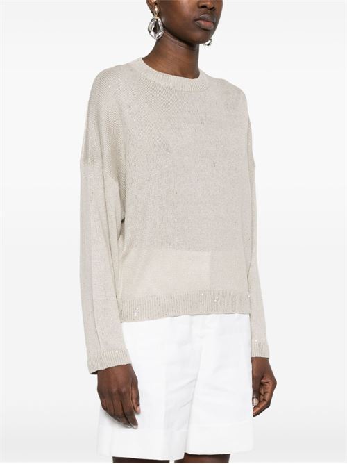 Linen and Silk Crewneck Sweater BRUNELLO CUCINELLI | M10550210C9732